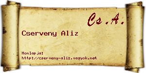 Cserveny Aliz névjegykártya