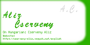 aliz cserveny business card